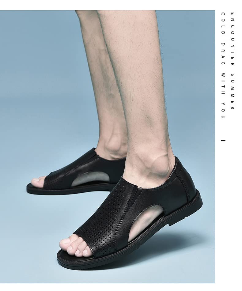 Classic Mens Sandals Leather Sandals Men Outdoor Casual Lightweight Sandal Men Slippers(42 Code)3