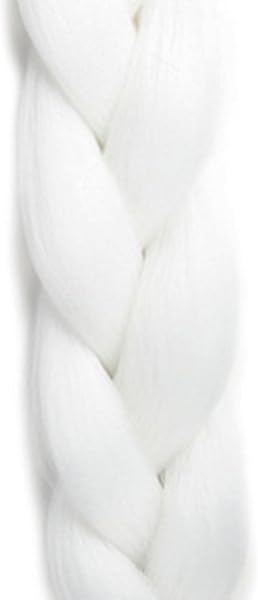 Treccine Extension Capelli Sintetici per Treccine Africane 1 Ciocche Trecce Jumbo Braiding Hair, Bianco - 4