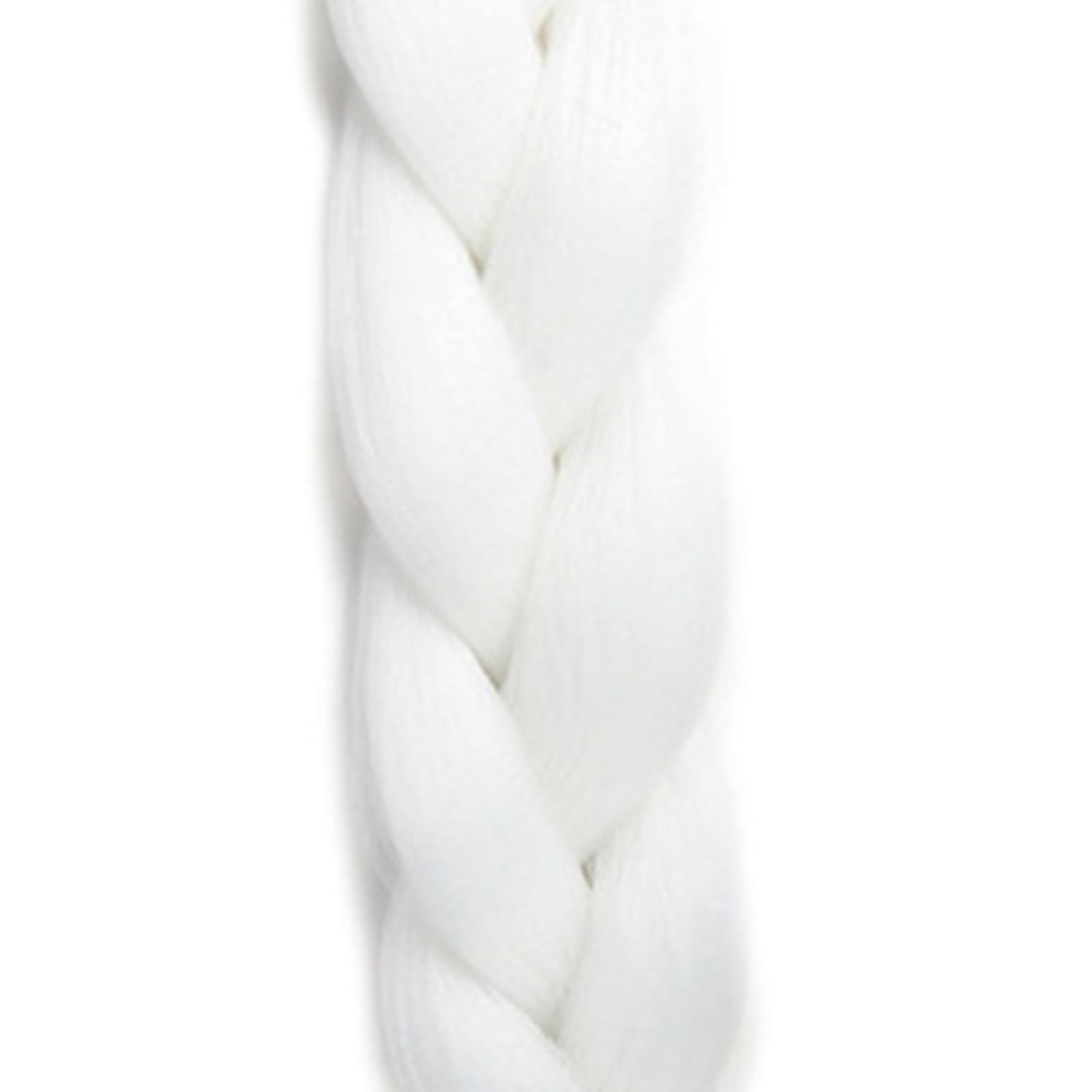 Treccine Extension Capelli Sintetici per Treccine Africane 1 Ciocche Trecce Jumbo Braiding Hair, Bianco