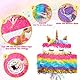 WERNNSAI Einhorn Pinata – Einhorn Kuchen Geburtstags Piñata Kinder Mädchen Regenbogen Kuchen Piñata mit Augenmaske Stock Glitzer Geburtstagsparty Deko Kindergeburtstags Partyspiel Zubehör