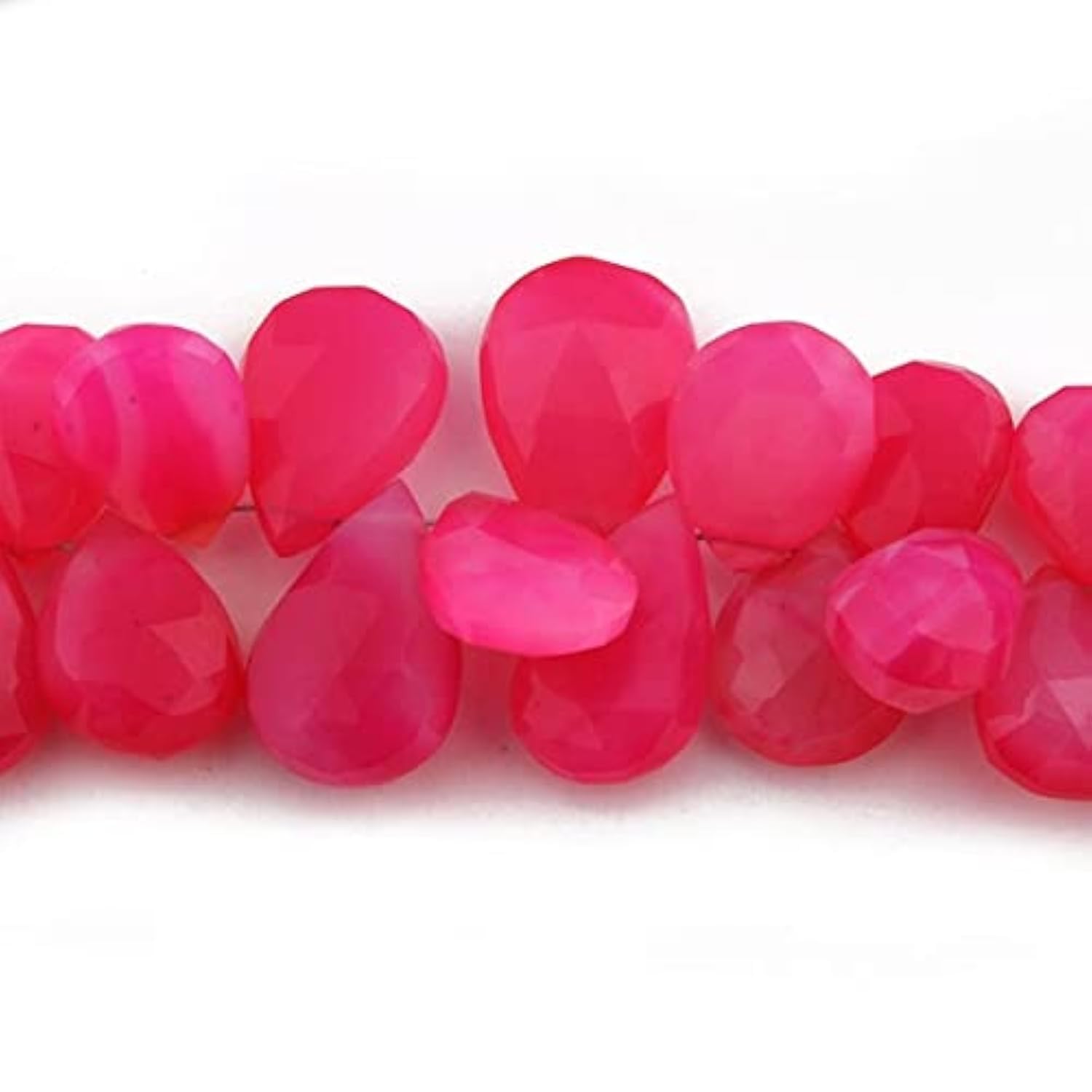 Pink Chalcedony Beads en forme de poire facettée pour création de bijoux uniques LKBEADS