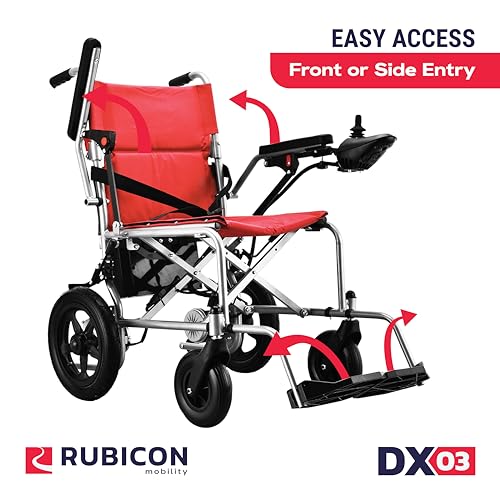 Rubicon DX03- Lightweight (Only 40lbs) Foldable Electric Wheelchair for Seniors - 12 mi Long Cruise Range with 500W Powerful Motor - Airline Approved with Detachable Battery (Model1) - Thumbnail 5