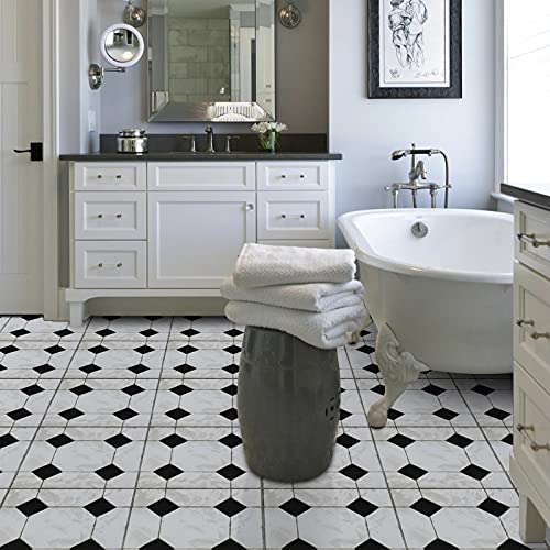 Peel And Stick Floor Tile, Waterproof And Durable Marble Vinyl Flooring For Bathroom Kitchen, 12 By 12In, 10 Pcs #TOP3