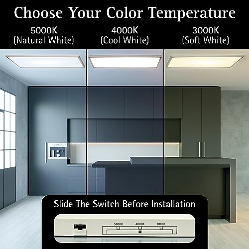Image of UltraLux 1x4 Surface Mount Slim LED Panel Dimmable 3CCT Brushed Nickel 2Pk