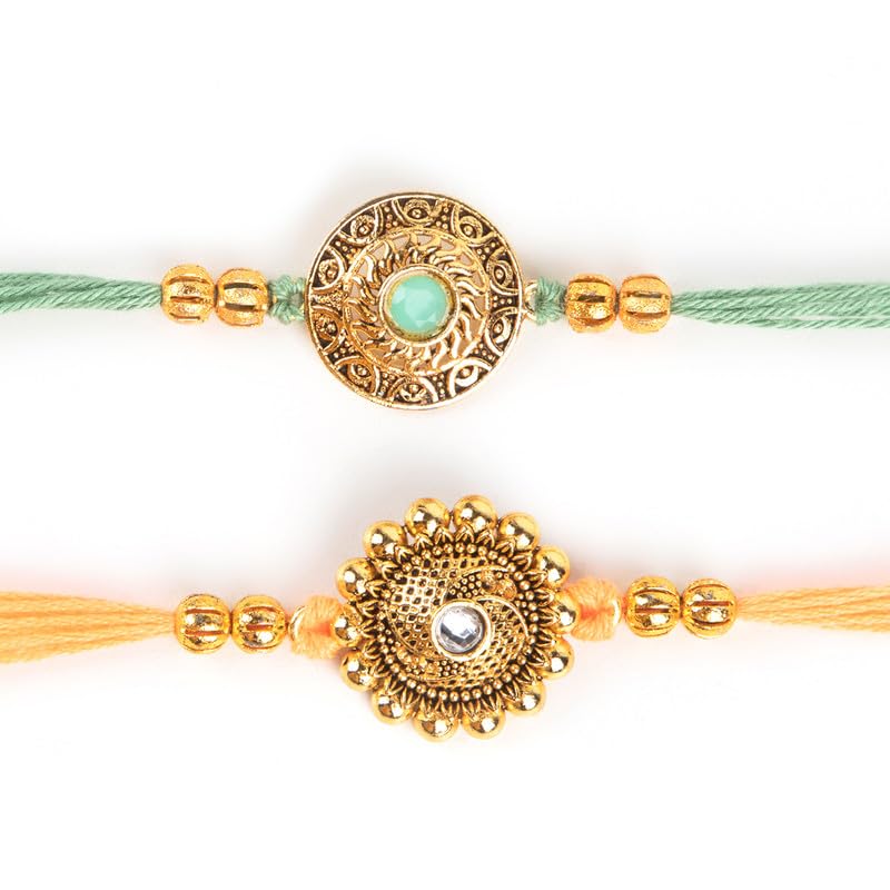 The Purple Tree Beautiful Kundan Pair Rakhi for Brother with Roli Chawal and Card (Set of 2) Rakhi for bhai, Rakshabandhan Gift for Brother, Rakhi Thread, Rakhi Set, Rakhi Gift (B0C8Z5NSWW) Amazon Price History, Amazon Price Tracker