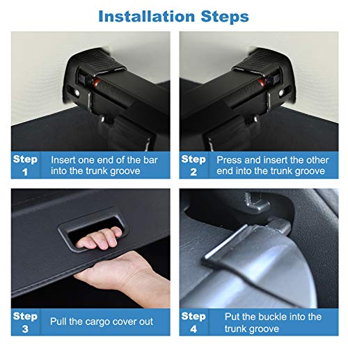 ECCPP Retractable Cargo Cover Fit 2014-2018 for Jeep for Cherokee 2.4L Trunk Privacy Screen Anti-Theft Luggage Shield, Carbon Fiber Texture by ECCPP - Image 3