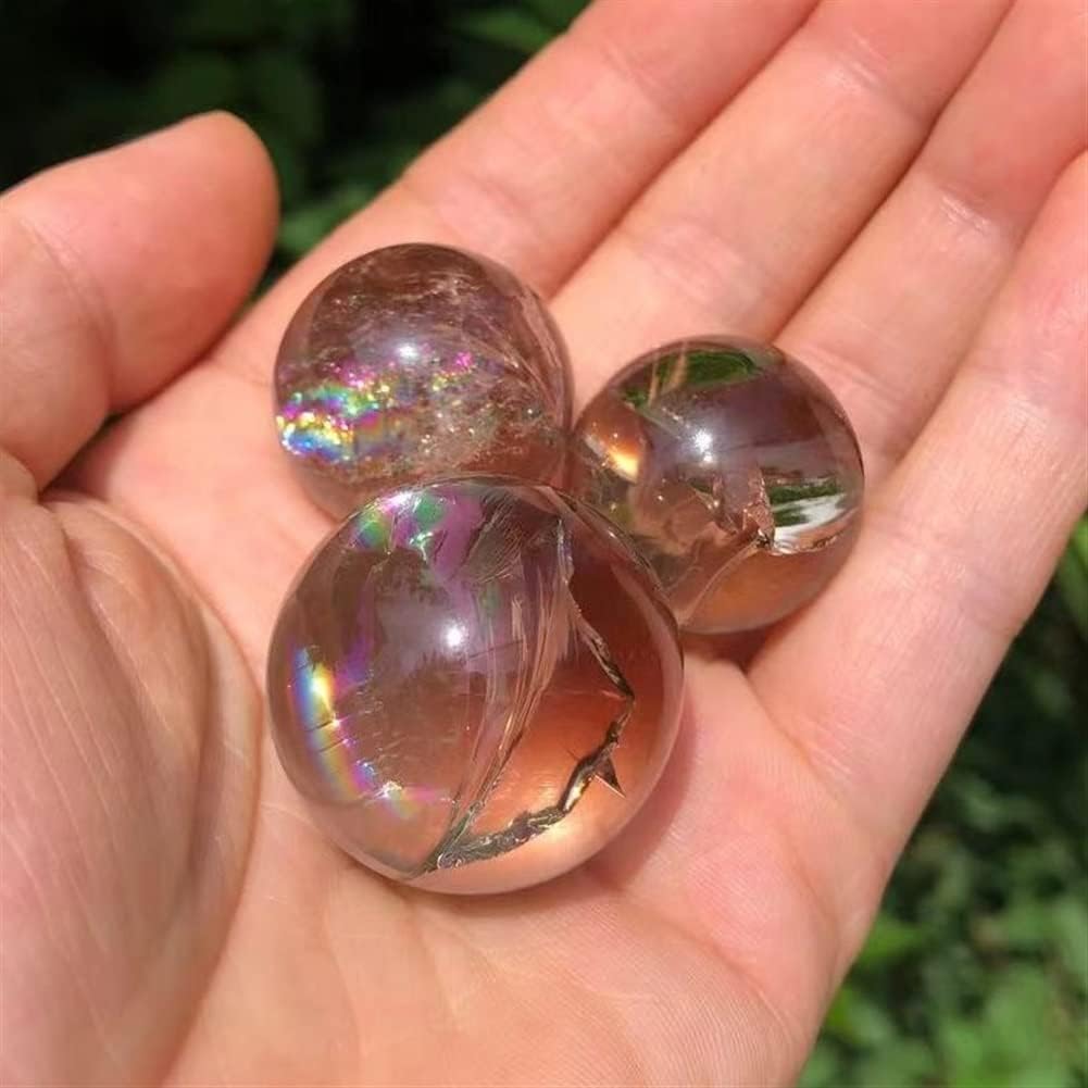 22-30mm Natural Clear Crystal Ball Stone Garden Decoration Suitable for Furniture Decoration Ornaments (Size : 2pcs)
