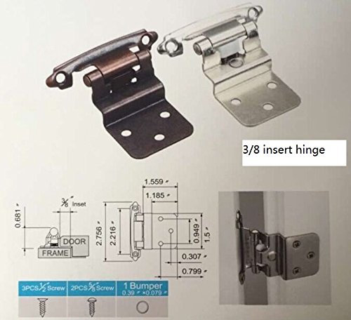 East West Consolidated 62727 Self Closing 3/8 Inch Offset Inset Cabinet Hinges Oil Rubbed Bronze Orb (Pack Of 25 Pair) #TOP3