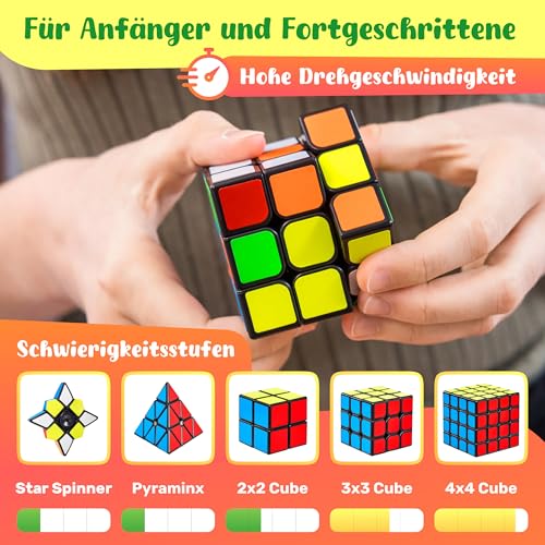 CUBIDI® Original Zauberwürfel 3x3 Klassisch - Typ Los Angeles. Speed Cube 3x3 mit optimierten Dreheigenschaften. Hochwertiger Magic Cube für Anfänger und Fortgeschrittene