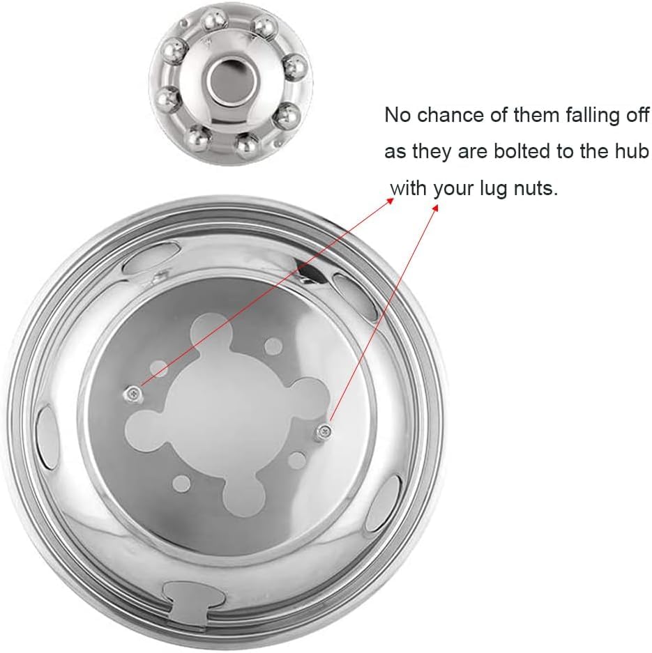 Image of 4pcs 16inch Polished Stainless Steel Dually Wheel Simulators for 2001-2007 Chevry GMC 3500 Truck,2003-2021 G3500 /G30 Van,8 Lug 4 Hand Holes Wheel Cover Hubcaps