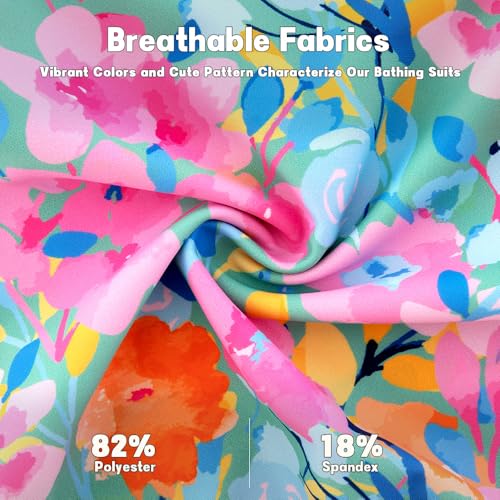 Belovance Girls Swimsuits One Piece Bathing Suit Crossback Straps Cute Toddler Kids Pool Beach Swimwear Quick Dry 4-12 Years4