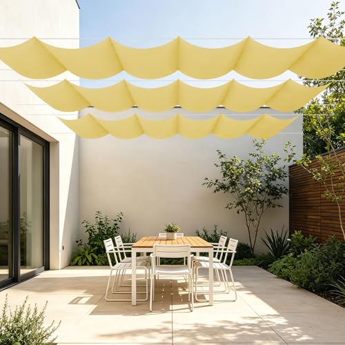Voile d'ombrage imperméable 450 x 320 cm rétractable pour patio