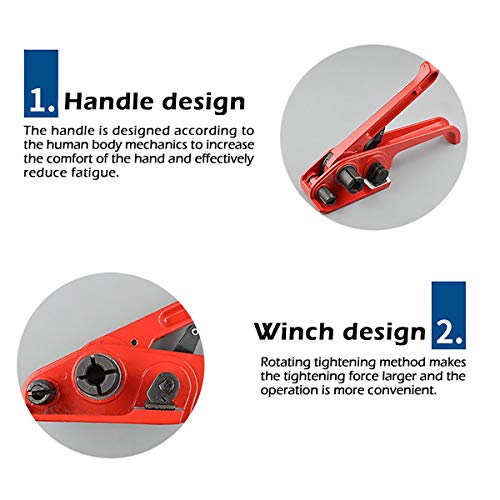 Myfamirea MFZSB01 Heavy Duty Poly Strapping Tensioner And Cutter Manual Banding Tools Windlass thumb #1