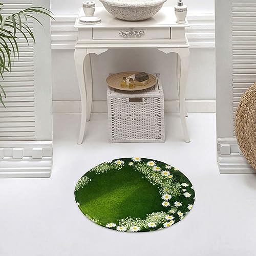 Tapis rond en flanelle lavable et antidérapant pour bureau - 5