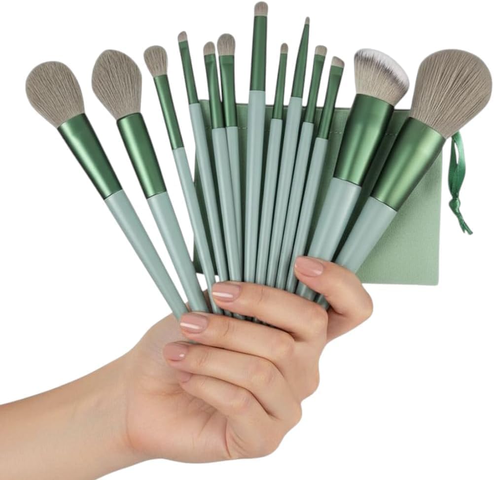 Jaslyn Makeup Brush Set, 13-Piece, Vegan Synthetic Bristles, Soft and Durable, for Blending, Contouring, and Highlighting, with Travel Pouch-image-47