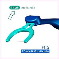 Vista 2 de T.Smile NoFuss Dental Flosser Refill Heads, Extra Strength Floss for Comfortable Clean, Fluoride Free