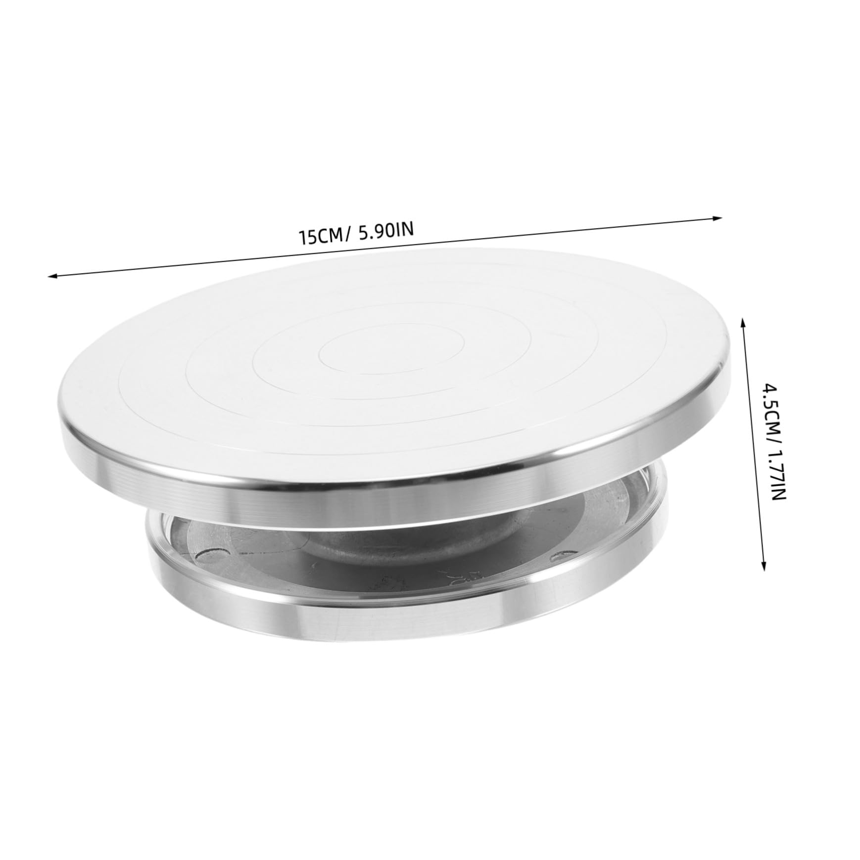 Plato Giratorio de Arcilla de Aluminio de Base Rotatoria Estable con Rodamiento y Anillo Antideslizante Doble Cara para Escultura y Cerámica Manual