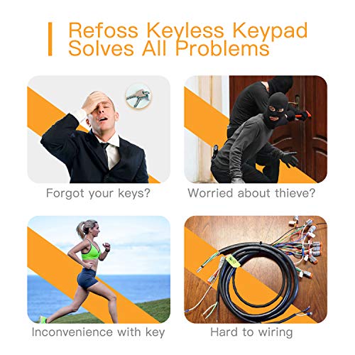 Refoss Wireless Garage Door Keypad Purple Learn Button, 315MHz