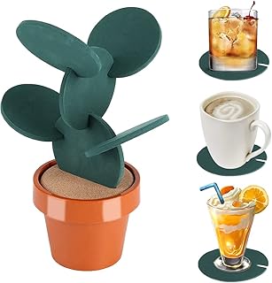 6 Pezzi Sottobicchieri cactus per tazze, Sottobicchieri per isolamento termico, Sottobicchieri per la decorazione, Sottobicchieri rotondi antiscivolo, per bevande, barrette, tazze