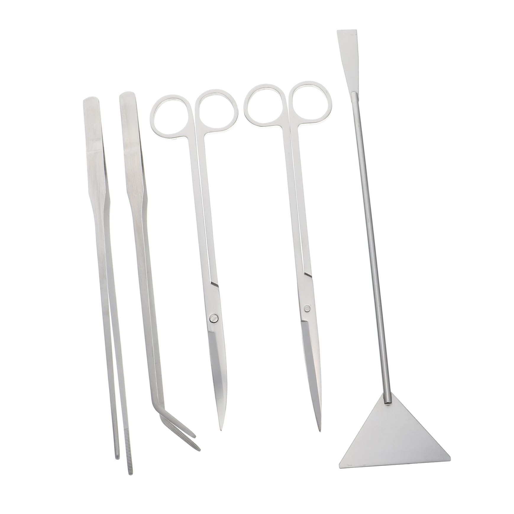 BESTonZON Tijeras para Césped Acuático Pinzas Largas para Acuario Pala de Acero Inoxidable para Acuario Suministros para Mantenimiento y Limpieza de Sustrato