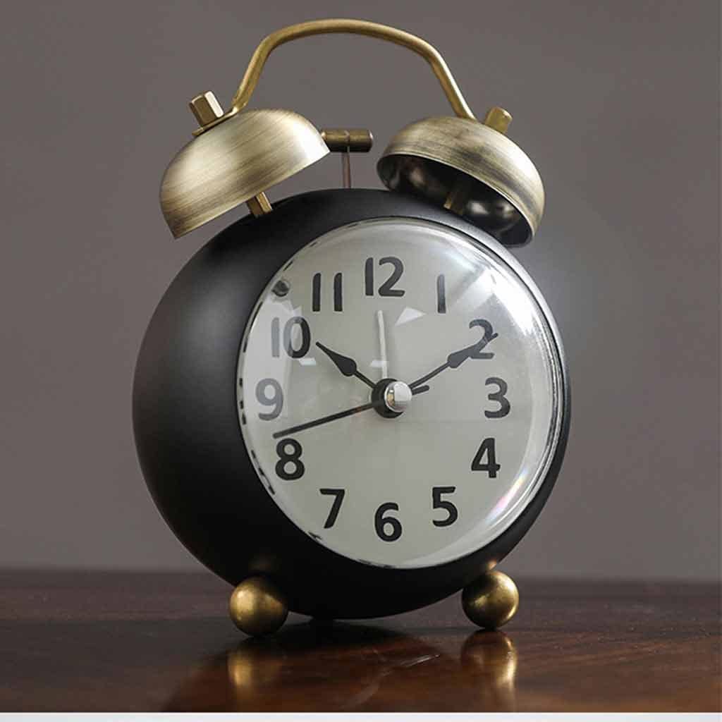 Powerful Wake-up Alarm Clock Desktop Decoration Color Black Size 11cm