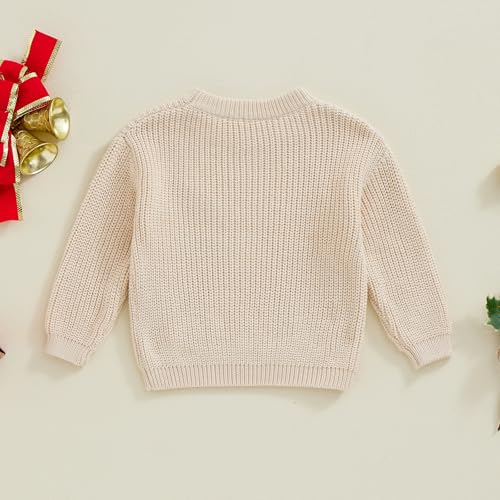 Toddler Baby Girl Boy Christmas Knit Sweater Letter Tree Embroidery Long Sleeve Pullover Tops Infant Winter Clothes3