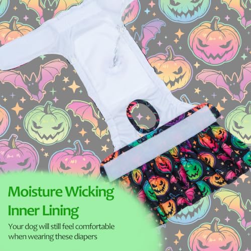 Image of CuteBone Female Dog Diapers Halloween with Skirts 3 Pack Reusable Puppy Dresses Pants for Heat Cycle Period