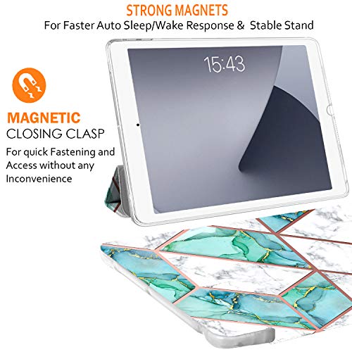 Image of DuraSafe Cases for iPad 5th Gen 9.7 inch 2017 TPU Cover A1822 A1823 MP2F2HN /A MP2G2HN /A MPGT2HN /A MPGW2HN /A MP2H2HN /A MP2J2HN /A MP242HN /A MP252HN /A MPGA2HN /A MPGC2HN /A MP2D2HN /A Printed Marble Green