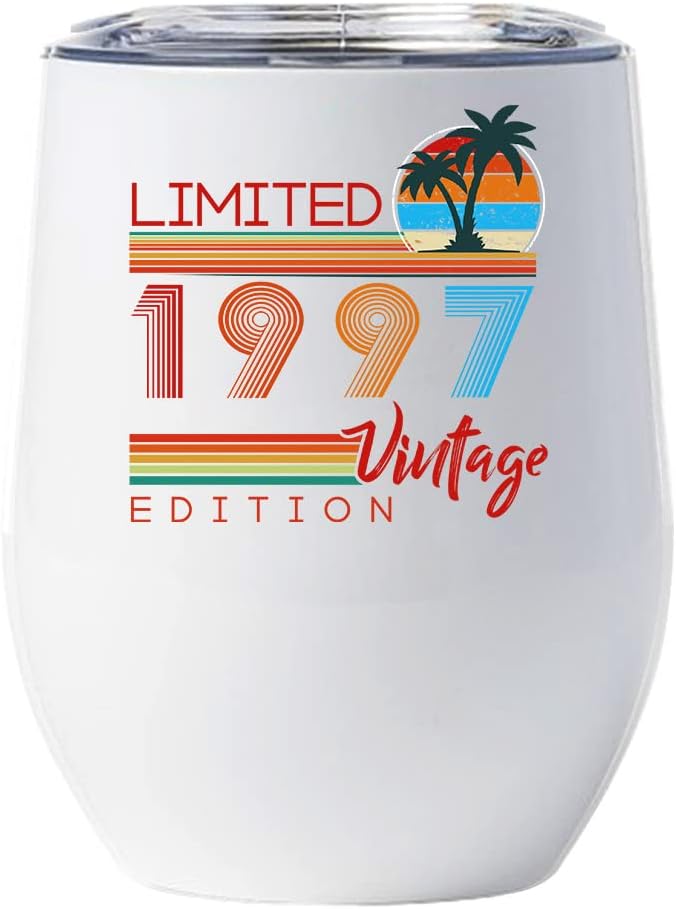 Vintage 1997 Wine Glass 29 Year Old 29th Limited Bday Retro Sunset Tumbler 12oz