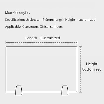 Office Desk Privacy Panel, Acrylic Shatterproof Desk Divider with Clamps, Stand Up Desktop Partition Board, White, Black, Gray, Green (Size : 70X40CM/27.5X15.7IN)