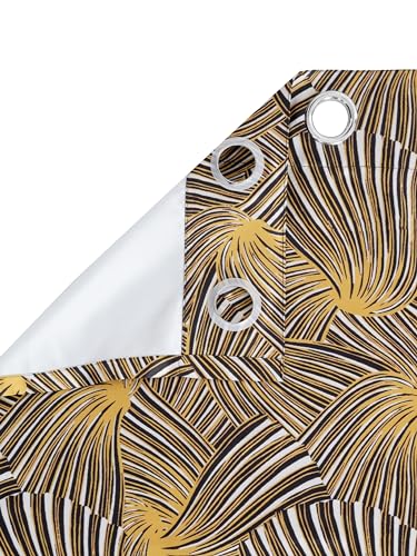 Image of Printed 2 Piece Polyester Eyelets Blackout Opaque Curtains with Tie Back, for Bedroom and Living Room (Door (7 Feet), Rustic Swirl)