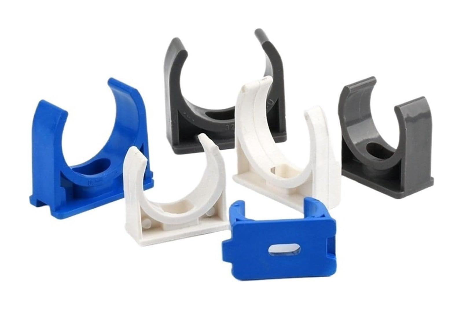 Abrazaderas de PVC en forma de U para, Abrazadera de tubo PVC en forma U, azul, varios tamaños, 5 piezas(110MM)