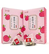 Peach Oolong Tea Bags 66g/2.3oz, Loose Leaf Teabags with Sweet Dried Peach, Peach Oolong Cold Bre...
