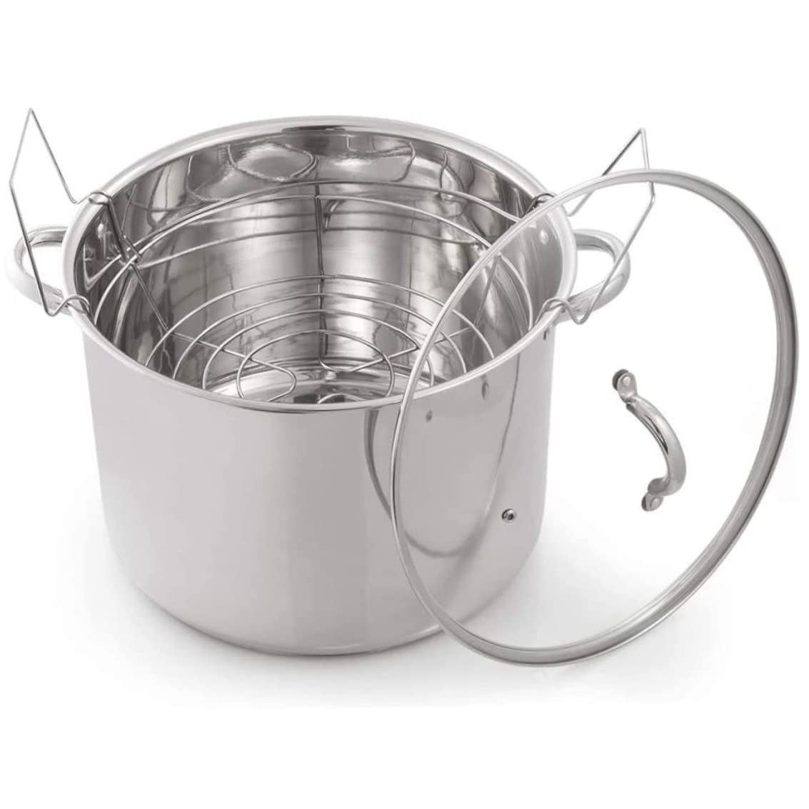 Jorzer Kit de enlatado en Rejilla, enlatador de tarros de Acero Inoxidable con Asas largas, para tarros Mason de Boca Regular y Boca Ancha en el hogar..