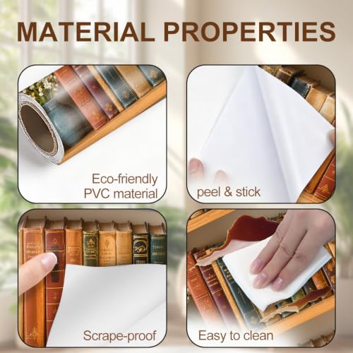 Image of Bookshelf Door Sticker, Library Door Cover, 30.3x78.7in