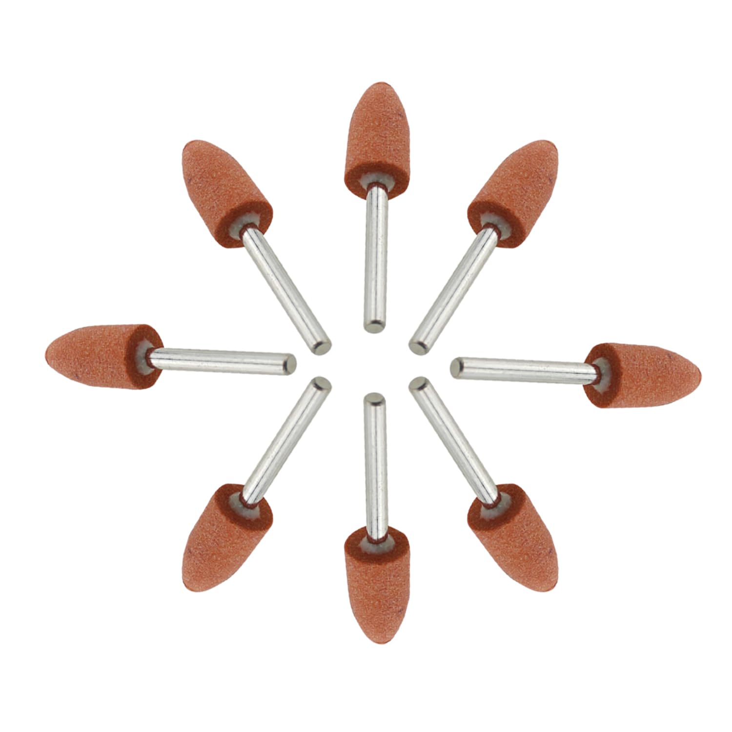 SQXBK 30PCS 3mm Bullet Shaped Rotary Grinding Head Grinding Tool Red Corundum Abrasive Stone Suitable for Polishing and Grinding Stone Glass Metal