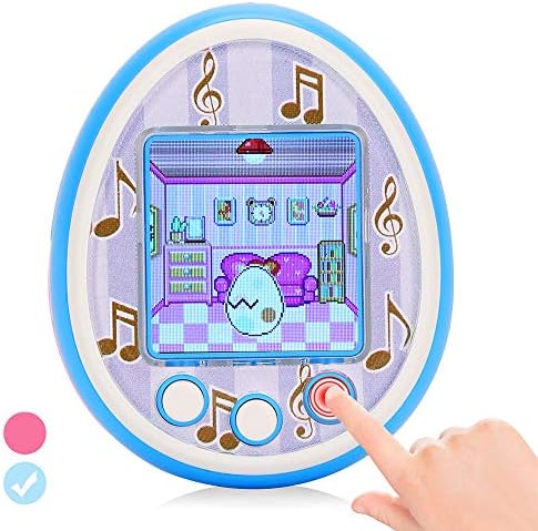 DUIWOIM Virtual Pet Electronic Handheld Pet Game Machine Kids Educational Toy HD Color Screen New Version 8 Characters Birthaday Gift for Girls Best Partner for Kids Age Over 6 Years（Blue）
