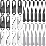 XINCHAO 32 Stück Reissverschluss Zipper Pull Reißverschluss Pull Tabs Metall Reißverschlussanhänger Ersatzzipper für Taschen Kleidung Mantel Jacke Rucksack
