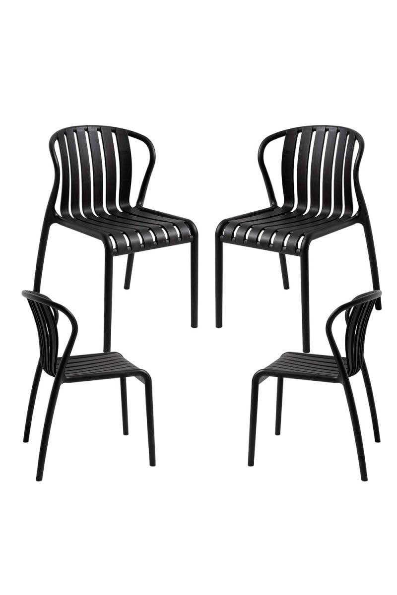 Regalos Miguel - Packs Sillas Jardín - Pack 4 Sillas Vacky - Negro