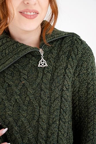 Image of SAOL Ireland Ladies 100% Merino Wool Cowl Neck Zipper Poncho