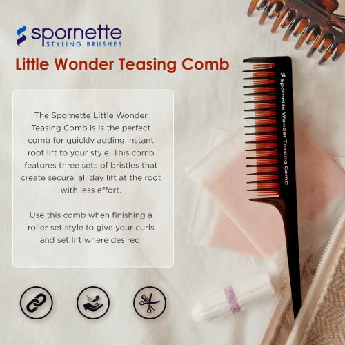 Spornette Little Wonder Teasing Comb (Tc-1) - Triple Teasing Comb With A Three Row Comb And Rat Tail Handle For Parting Hair - Adds Volume To Fine, Medium, And Thinning Hair For Women And Men #TOP1