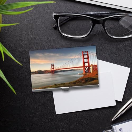 Porte-cartes de visite Golden Gate Bridge en métal gravé de haute précision