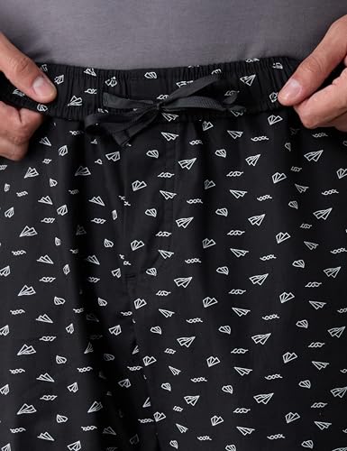 Image of Amazon Brand - Symbol mens 100% Cotton Pyjama /Lounge Pants |Regular Fit | Printed | Available in Plus Sizes