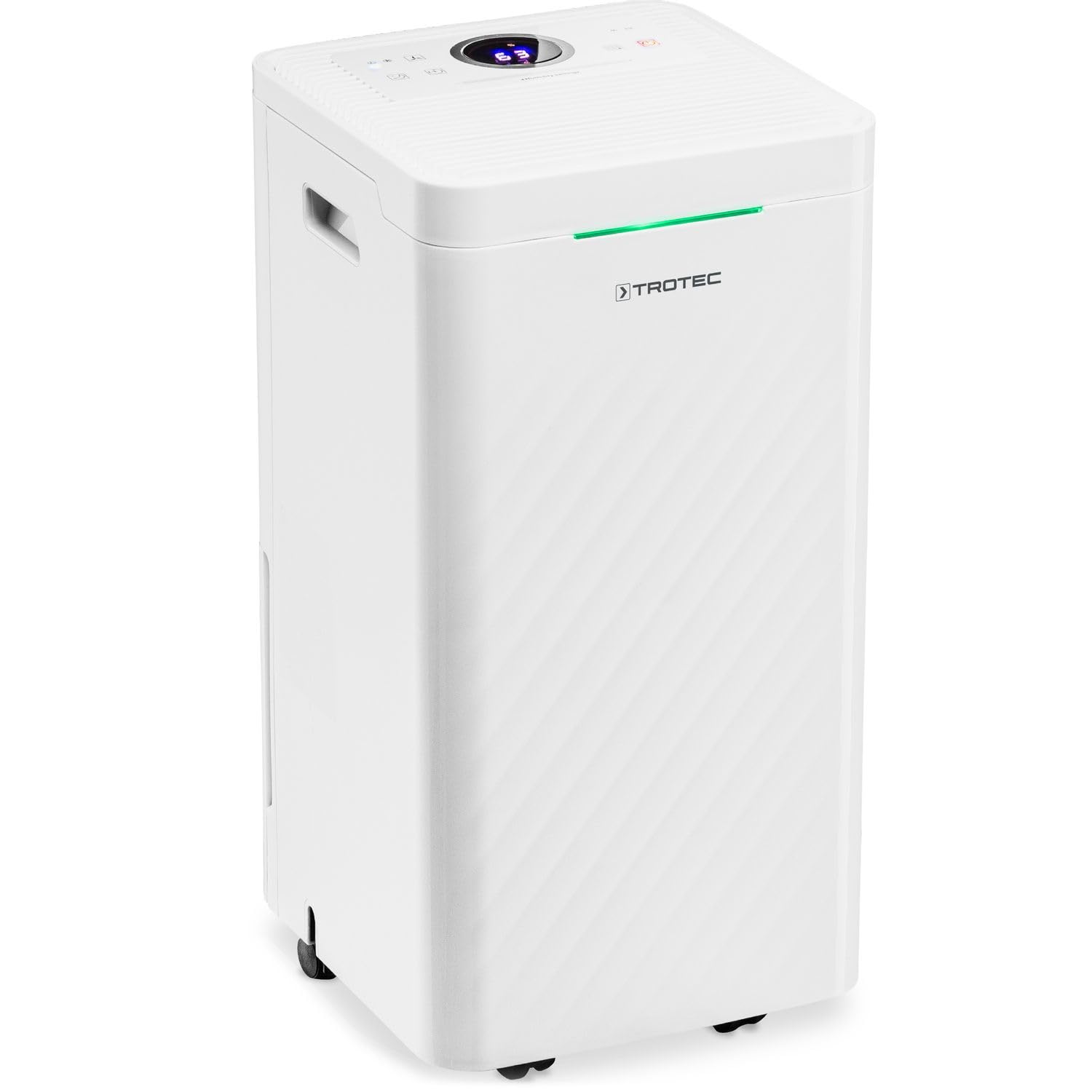 TROTEC Deshumidificador y purificador de aire de diseño TTK 27 HEPA, 12 L/día, Filtro HEPA con 95% de Efectividad, Pantalla LED, 2 en 1, Reinicio Automático, Función Secado de Ropa