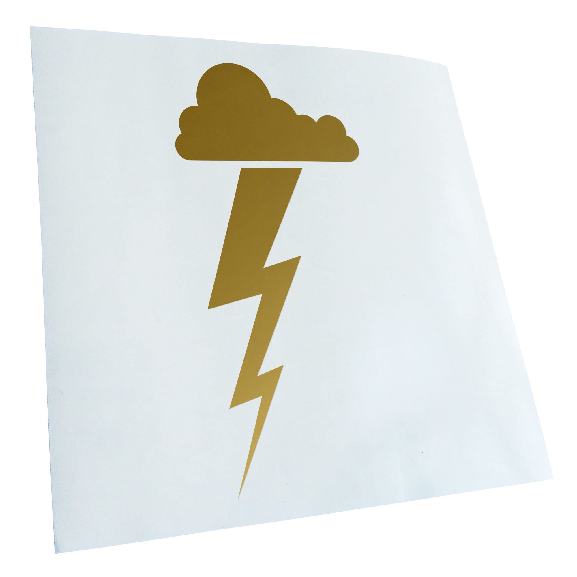 Kiwistar - Car Sticker - Gold - 24 x 12 cm Thundercloud Lightning - Rear Window Car Sticker Weatherproof for Car Truck Moped Truck - Sticker Exterior Self-Adhesive Tuning Accessories for Window