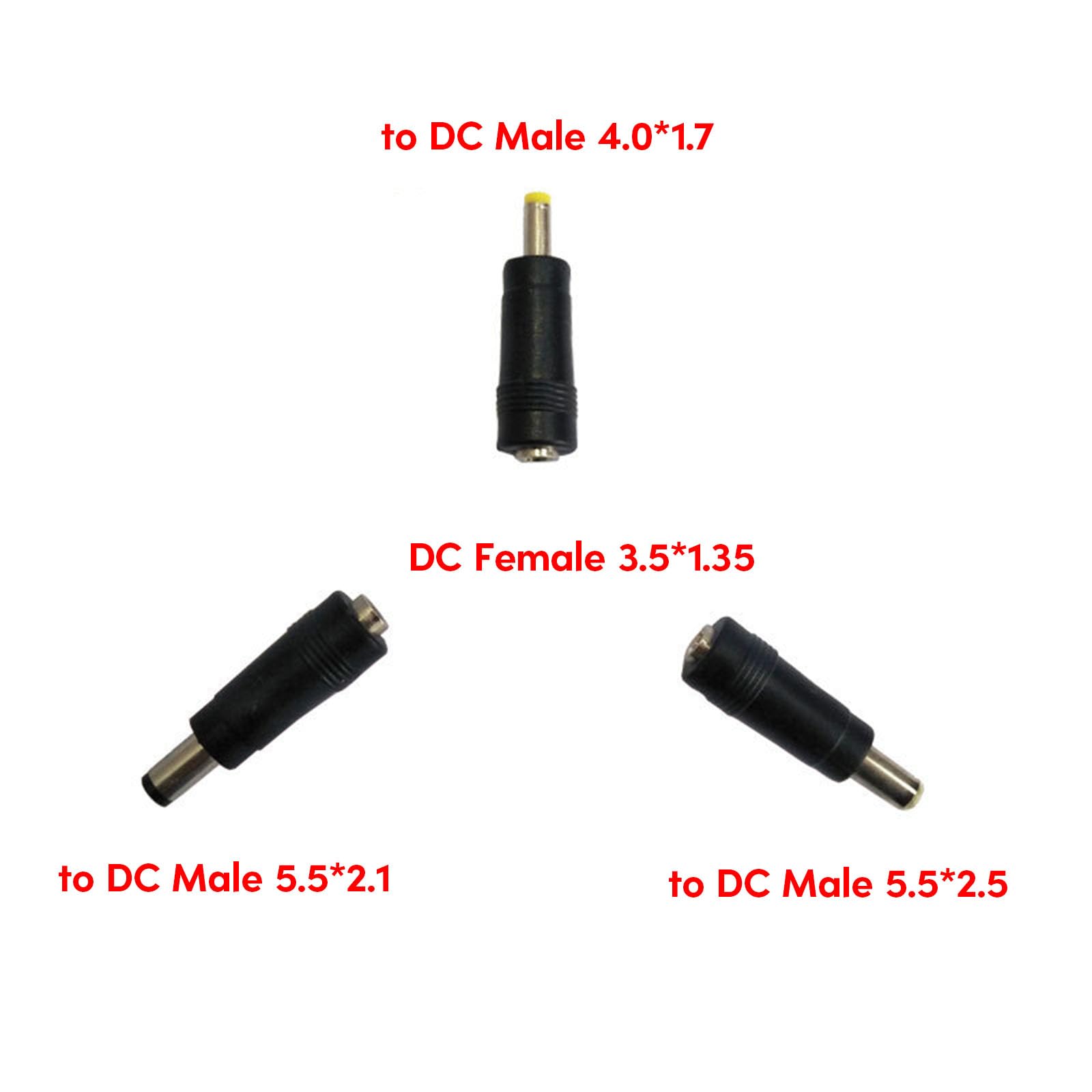 Adaptateur Dc Jack Femelle Vers 4.0x1.7mm Mâle - Lot De 5 Pièces Adaptateur DC 5.5x2.1mm
