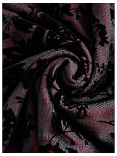 Women's Plus Size Goth Floral Mesh Cami Dress Y2k Bow Tie Square Neck Sexy Sleeveless Party Dresses4