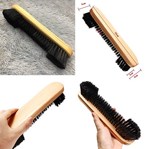 Alikeke Nylon Bristle Under Rail Wooden Pool Table Brush Rail Brush with Billiard Cue Shaft Slicker Snooker Cloth Cleaner and Box of 12 Cubes of Pool Cue Chalk, Billiard Accessories