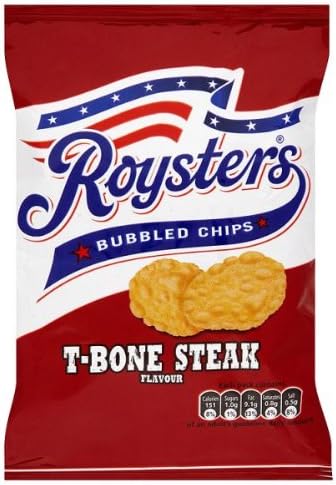 Roysters Bubbled Chips T-Bone Steak Flavour 28g (Pack of 28 x 28g)