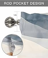 Vista 9 de Chucoco Valance for Kitchen Windows, Retro Ombre Blue Brown Waves Rod Pocket Valances Short Curtains, Abstract Water Ripple Seamless Curtain Valance